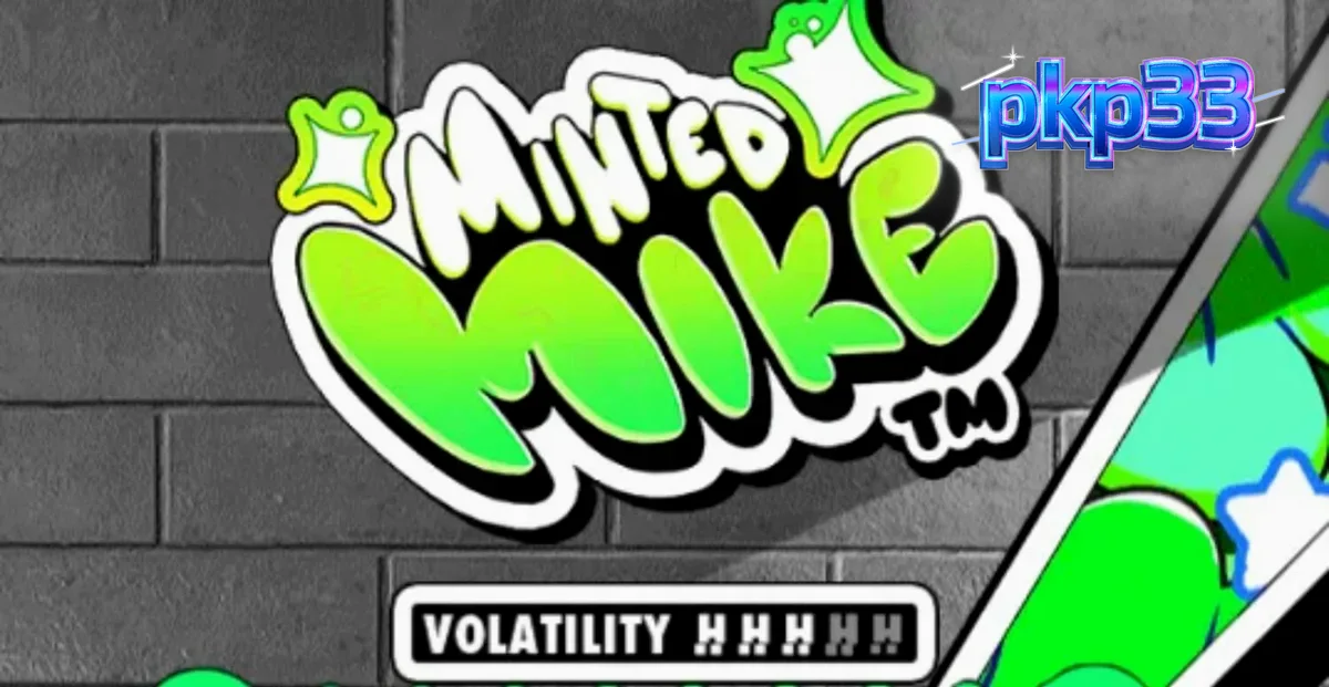 Interface do slot Minted Mike com elementos de grafite e neon